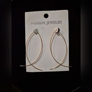 Fashion Jewelry Gold-Tone Curved Hoop Earrings